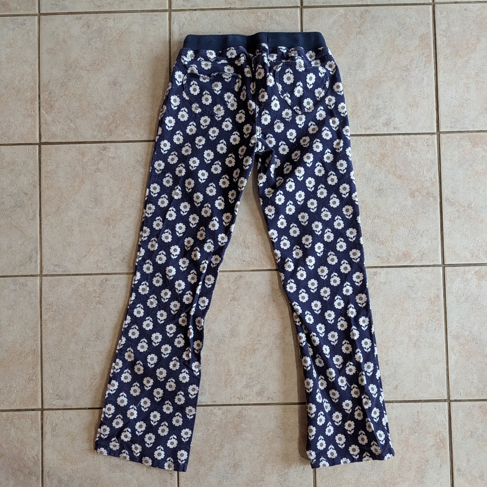 Mini Boden Girls Blue Corduroy Pants with Daisy Pattern Red Details Size 14Y - Picture 5 of 8